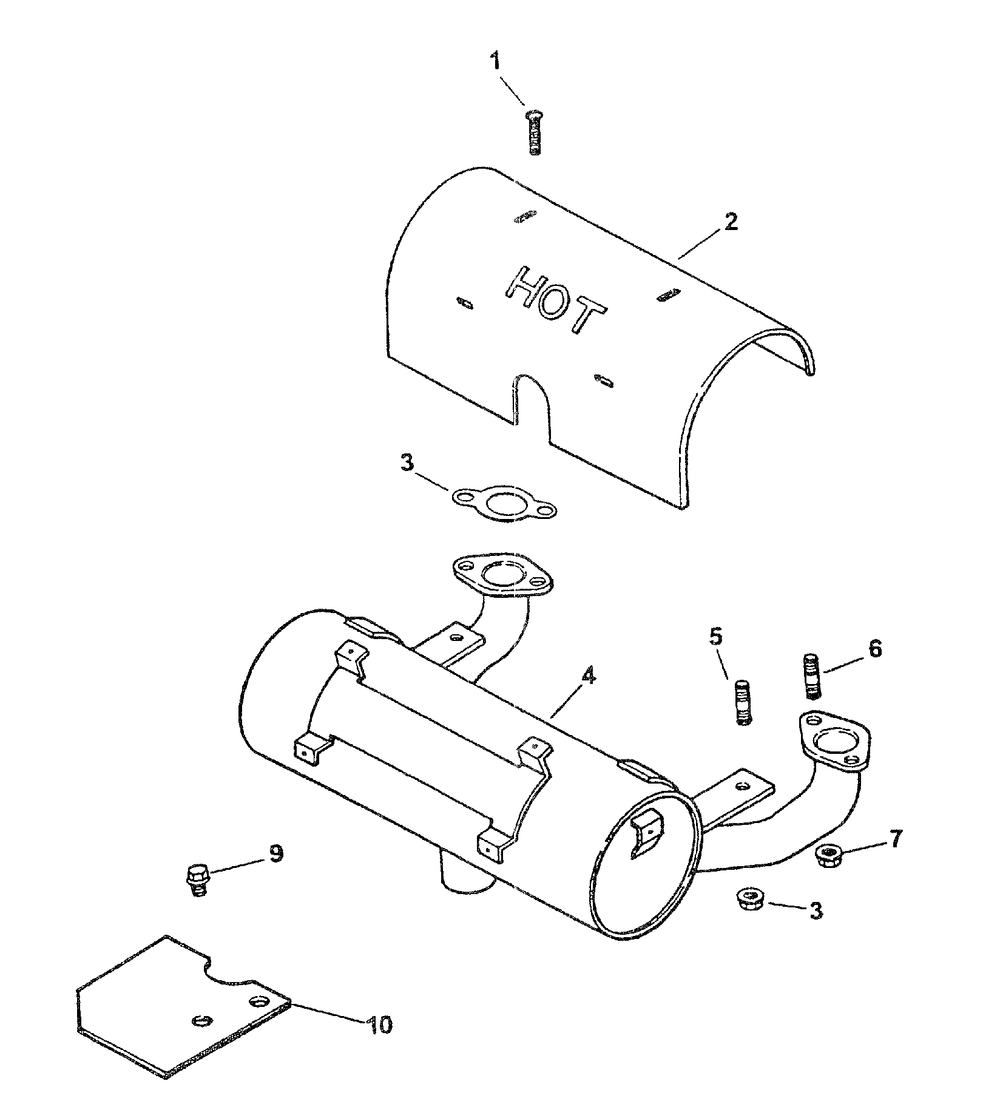 Kohler Exhaust Diagram and Parts List for 3654 53AB5B8K100-ZT54 Cub Cadet Lawn Mower